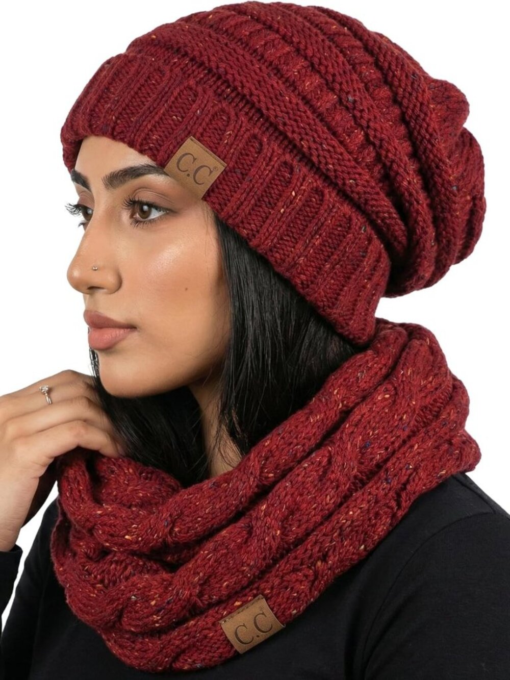 Cozy Slouchy Beanie & Infinity Scarf Set – Trendy Winter Accessories for Women